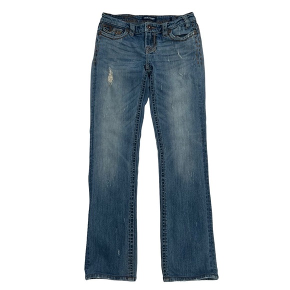 MEK DNM Oaxaca Straight Leg Distressed Jeans Size 27 Women’s - Picture 1 of 6